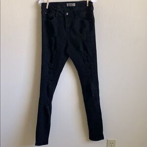 Black distressed skinny jeans